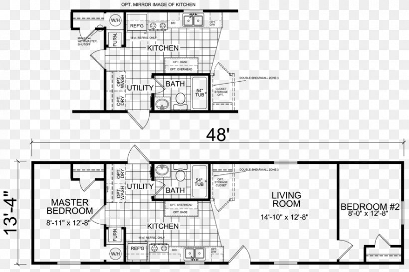 Mobile Home Floor Plan House Manufactured Housing, PNG, 880x586px, Mobile Home, Architecture, Area, Bedroom, Black And White Download Free
