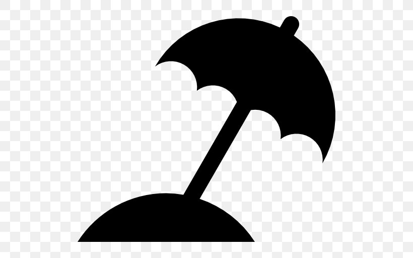 Beach Silhouette Umbrella, PNG, 512x512px, Beach, Black, Black And White, Monochrome Photography, Royaltyfree Download Free
