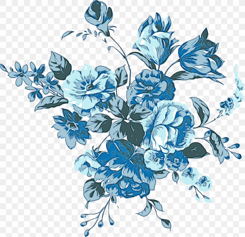 Blue Flower Plant Petal Cut Flowers, PNG, 1458x1411px, Watercolor, Blue, Cut Flowers, Delphinium, Flower Download Free