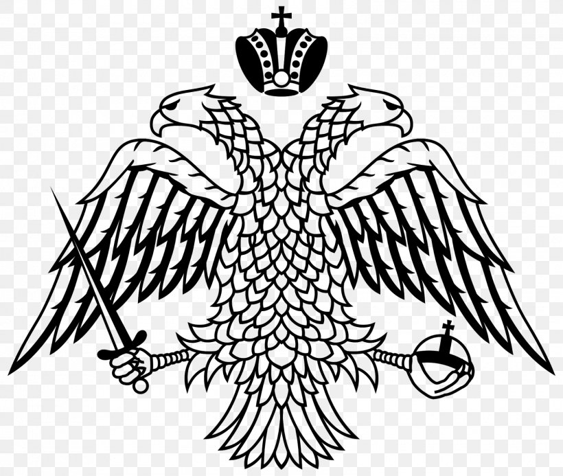 Byzantine Empire Double-headed Eagle Coat Of Arms Clip Art, PNG, 1600x1354px, Byzantine Empire, Artwork, Beak, Bird, Black And White Download Free