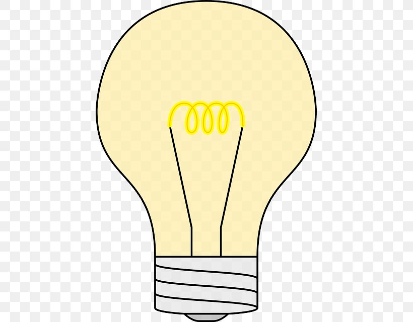 Incandescent Light Bulb Lamp Clip Art, PNG, 439x640px, Light, Area, Compact Fluorescent Lamp, Electric Light, Electrical Filament Download Free