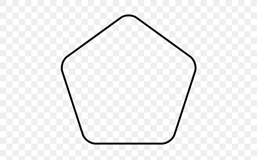 Angle Pentagon Hexagon, PNG, 512x512px, Pentagon, Area, Black, Black And White, Cycloalkane Download Free