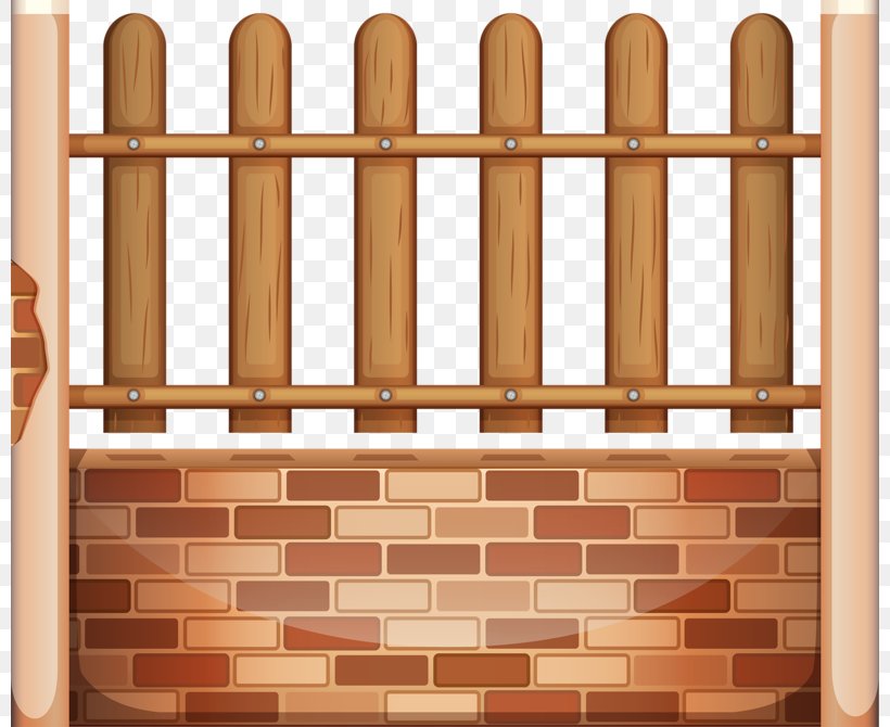 Fence Euclidean Vector Wall Illustration, PNG, 800x670px, Fence, Baluster, Brick, Flashcard, Hardwood Download Free