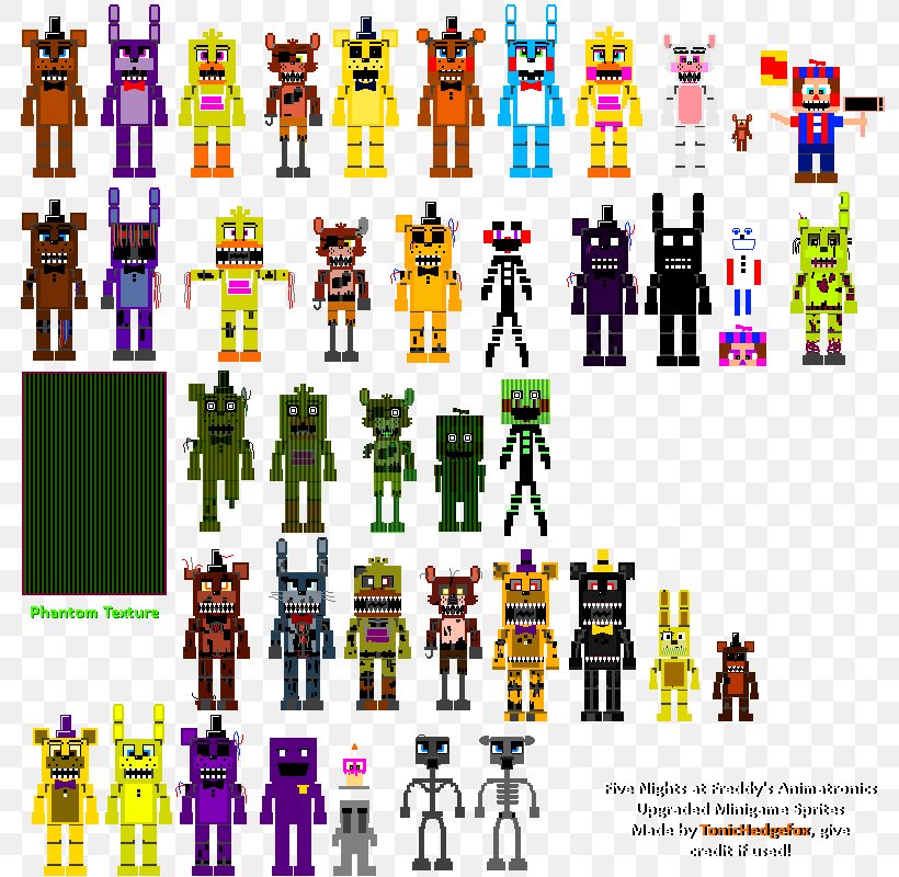 Freddy Fazbear Sprite Sheet