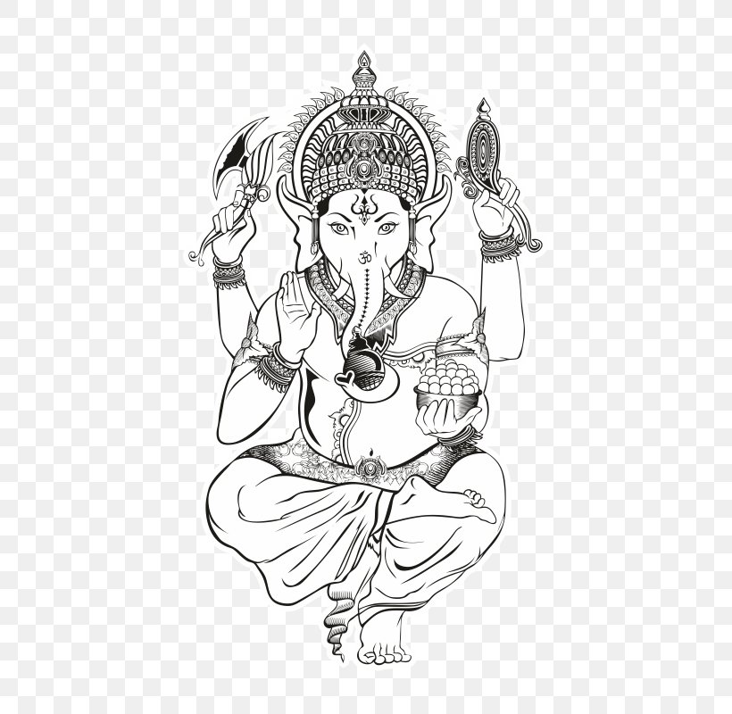 Ganesha Drawing Art Hinduism, PNG, 800x800px, Watercolor, Cartoon, Flower, Frame, Heart Download Free