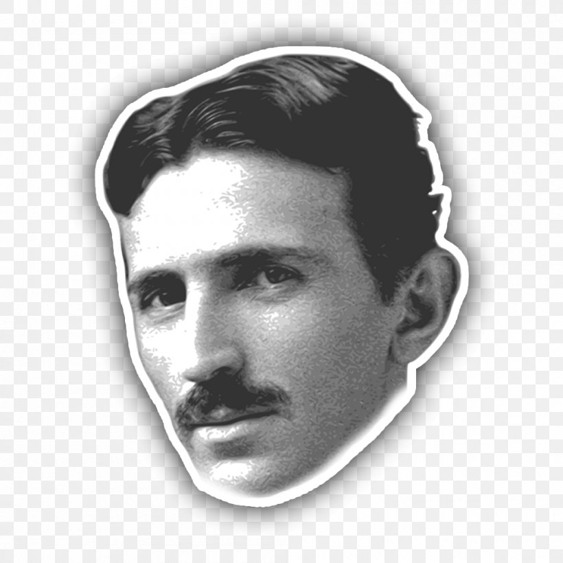 Nikola Tesla Scientist Electricity Electrical Engineering Alternating Current, PNG, 1000x1000px, Nikola Tesla, Alternating Current, Black And White, Cheek, Chin Download Free