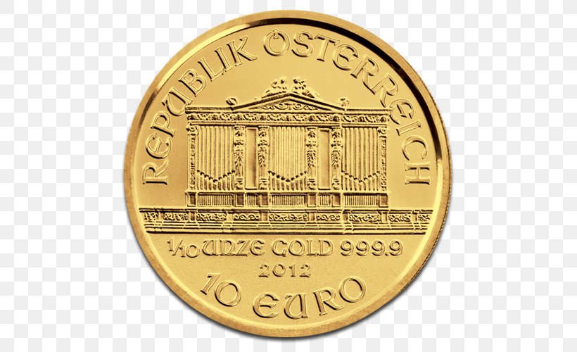 Coin Vienna Philharmonic Gold Ounce, PNG, 500x500px, Coin, Austria, Austrian Silver Vienna Philharmonic, Bronze Medal, Bullion Coin Download Free