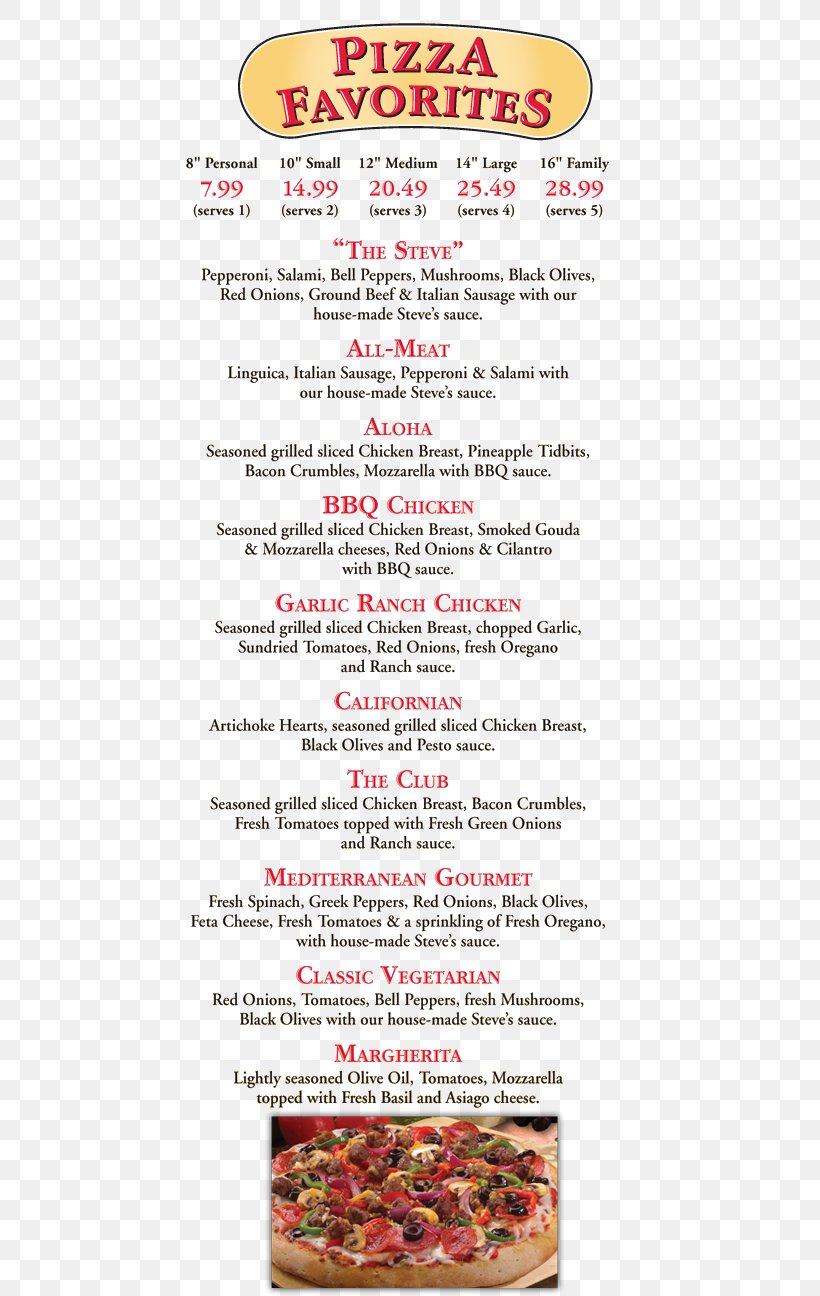 Steve's Pizza Menu Restaurant Cilantro's Mexican Grill, PNG, 483x1296px, Pizza, Cuisine, Davis, Elk Grove, Food Download Free