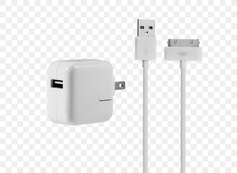 AC Adapter Battery Charger IPad Dock Connector, PNG, 600x600px, Adapter, Ac Adapter, Apple, Battery Charger, Cable Download Free