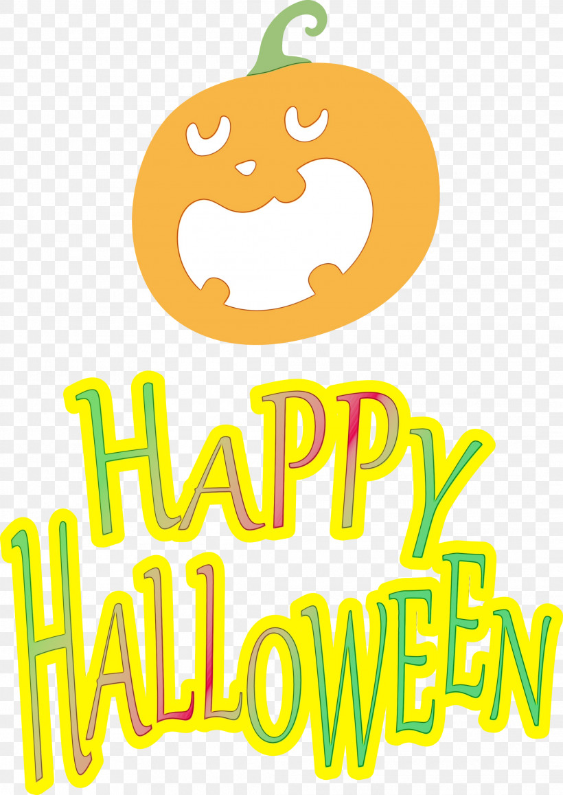 Logo Cartoon Yellow Line Tree, PNG, 2125x3000px, Happy Halloween, Cartoon, Fruit, Geometry, Happiness Download Free