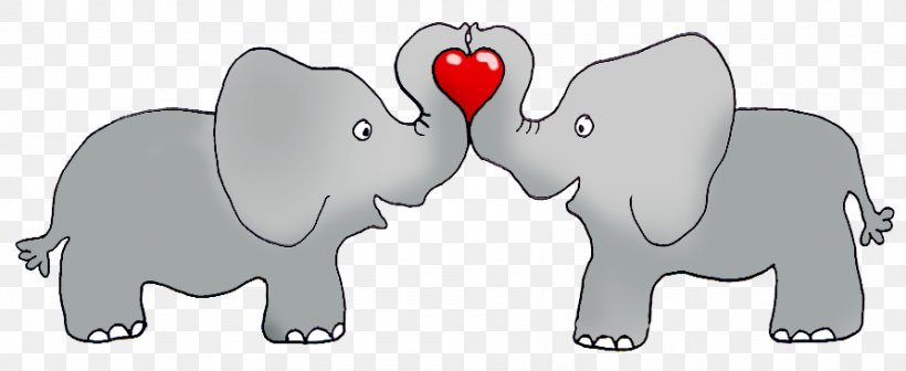 Valentines Day Elephant Heart Greeting Card Clip Art, PNG, 892x366px, Watercolor, Cartoon, Flower, Frame, Heart Download Free