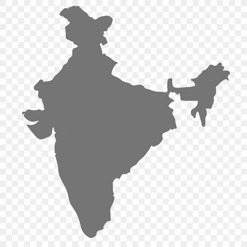 India Vector Map Royalty-free, PNG, 1200x1200px, India, Black And White, Blank Map, Map, Monochrome Download Free