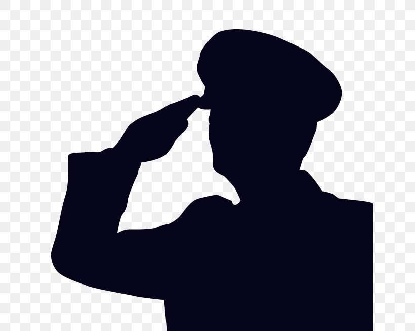 Salute Soldier Military Silhouette Clip Art, PNG, 655x655px, Salute, Army, At Attention, Black And White, Cartoon Download Free