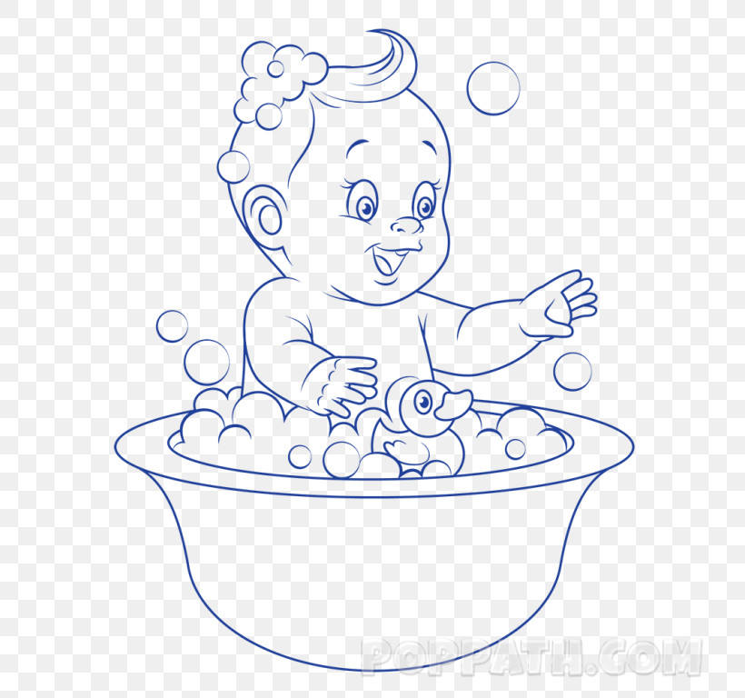Line Art Drawing Cartoon Coloring Book Bathing, PNG, 768x768px, Line Art, Bathing, Black And White, Cartoon, Coloring Book Download Free