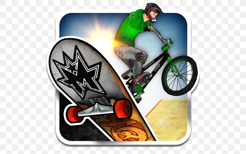 MegaRamp Skate & BMX FREE Hoodrip Skateboarding Skateboard Party 2 Free World BMX BMX Freestyle Extreme 3D, PNG, 512x512px, Skateboarding, Android, Bicycle, Bmx, Bmx Bike Download Free