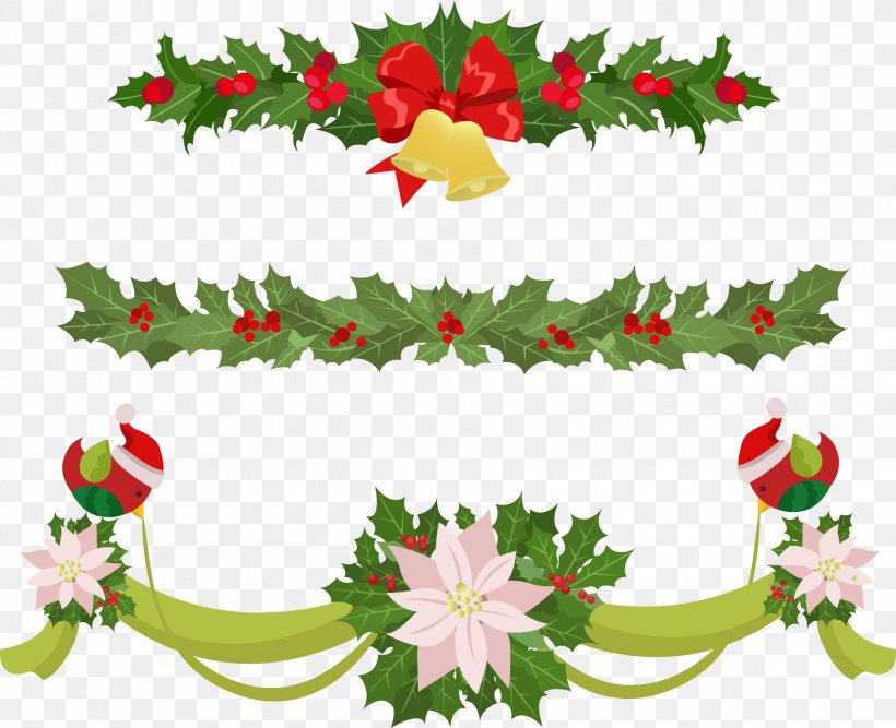 Garland Christmas Euclidean Vector Clip Art, PNG, 1882x1533px, Garland, Aquifoliaceae, Border, Branch, Christmas Download Free