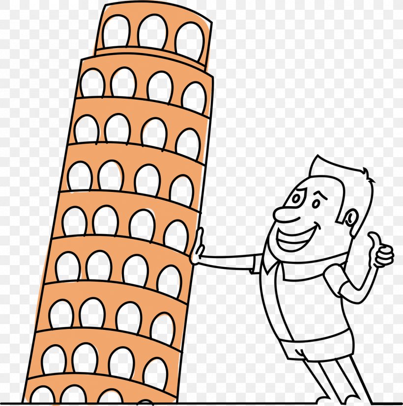 Leaning Tower Of Pisa Clip Art School Image, PNG, 1269x1280px, Leaning Tower Of Pisa, Area, Arm, Black And White, Clothing Download Free