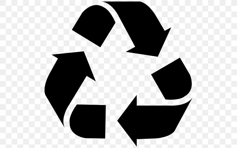 Recycling Symbol, PNG, 512x512px, Recycling Symbol, Area, Black, Black And White, Logo Download Free