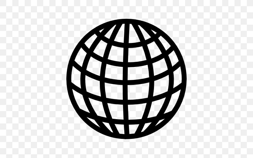 Globe Earth Grid Clip Art, PNG, 512x512px, Globe, Black And White, Earth, Grid, Monochrome Download Free