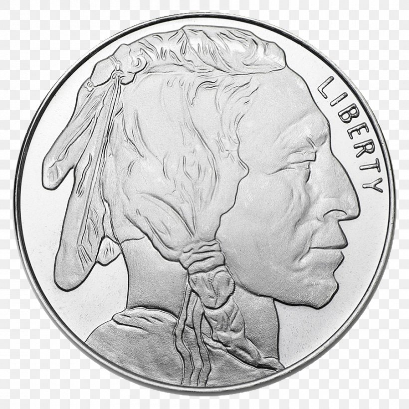 American Buffalo Bullion Coin Silver Coin, PNG, 900x900px, American Buffalo, American Bison, Apmex, Art, Black And White Download Free