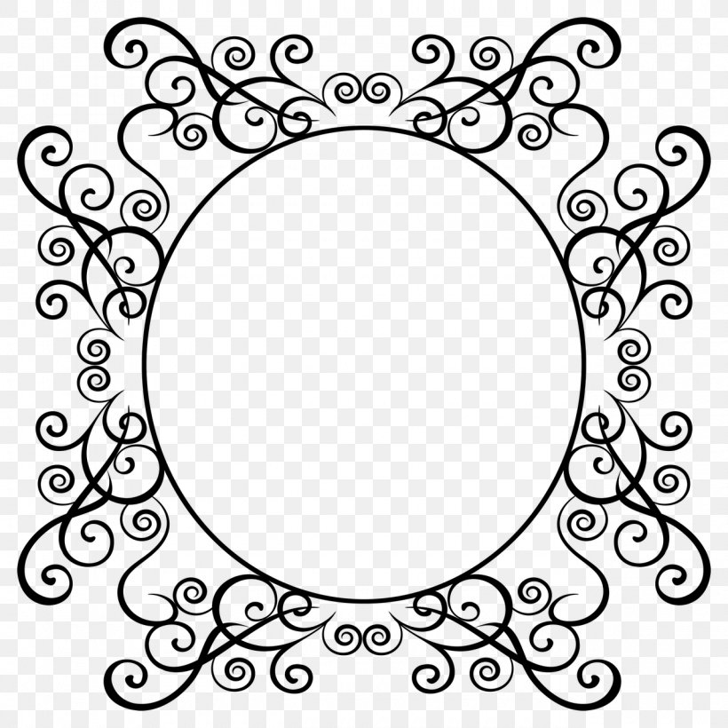 Borders And Frames Picture Frames Clip Art, PNG, 1280x1280px, Borders And Frames, Area, Black, Black And White, Decorative Arts Download Free