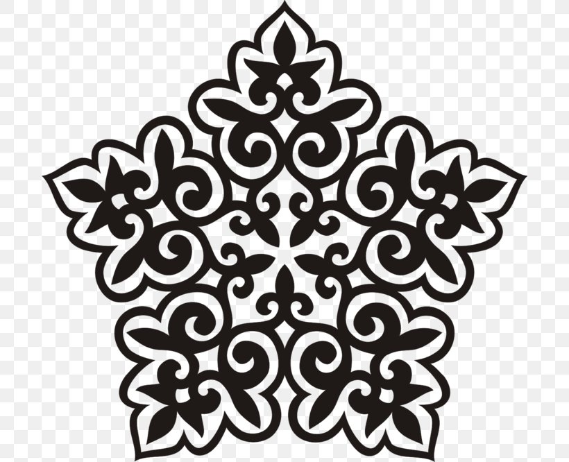 Ornament Өрнек Digital Image Kazakh, PNG, 700x666px, Ornament, Black And White, Digital Image, Flower, Interieur Download Free