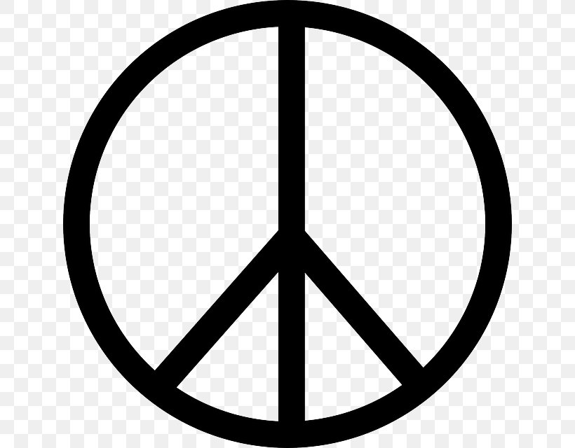 Peace Symbols Sign Clip Art, PNG, 640x640px, Peace Symbols, Area, Art, Black And White, Campaign For Nuclear Disarmament Download Free