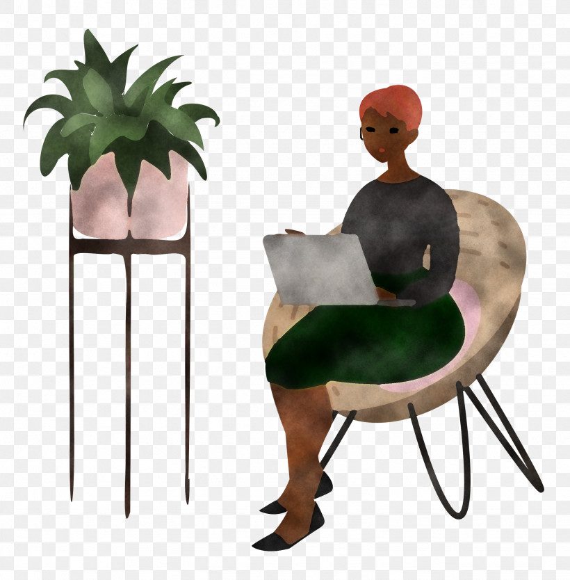 Alone Time Lady Computer, PNG, 2457x2500px, Alone Time, Biology, Chair, Computer, Flowerpot Download Free