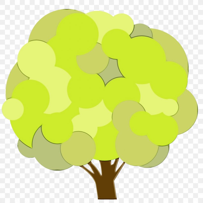 Green Tree, PNG, 1000x1000px, Watercolor, Green, Leaf, Paint, Plant Download Free