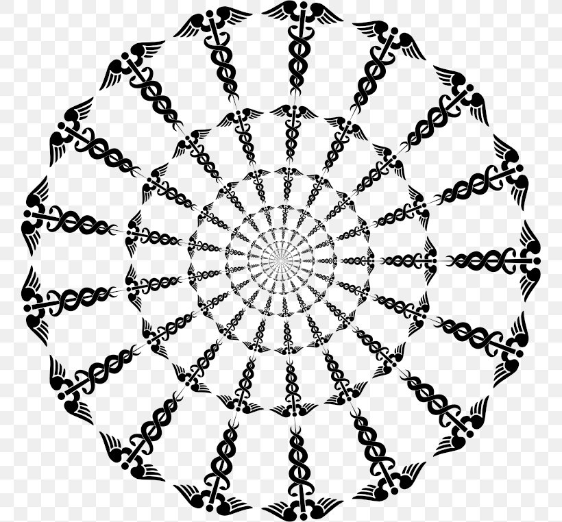 Staff Of Hermes Medicine Symbol, PNG, 760x762px, Staff Of Hermes, Area, Black And White, Business, Doily Download Free