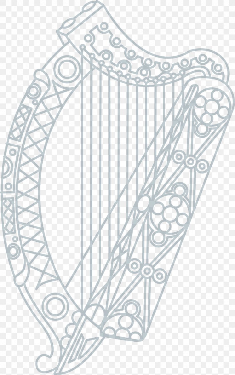 Ireland Scotland Celtic Harp Logo, PNG, 869x1384px, Ireland, Area, Black And White, Celtic Harp, Crossstrung Harp Download Free