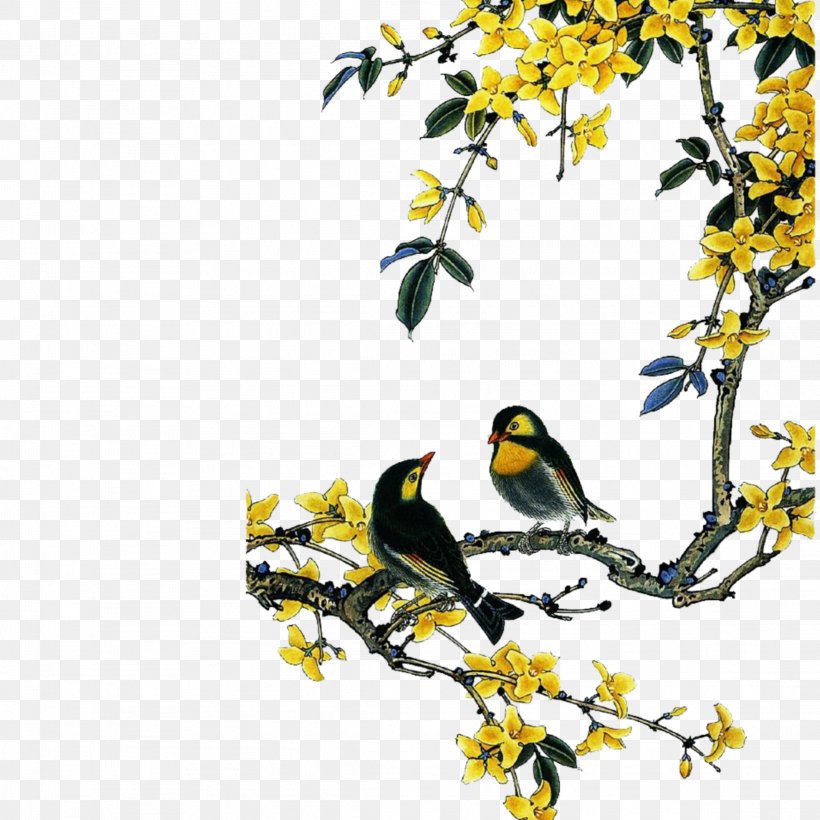 Bird-and-flower Painting Chinese Painting Gongbi, PNG, 2289x2289px, Birdandflower Painting, Art, Beak, Bird, Branch Download Free