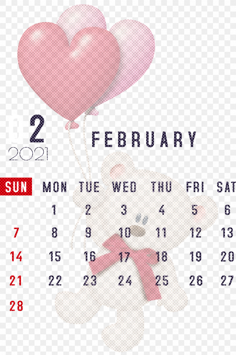 February 2021 Printable Calendar February Calendar 2021 Calendar, PNG, 1994x2998px, 2021 Calendar, Balloon, M095, Meter, Party Download Free