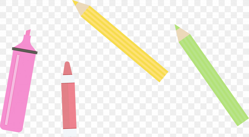 Writing Implement Pen Meter Yellow Writing, PNG, 3000x1651px, Back To School, Meter, Paint, Pen, Watercolor Download Free