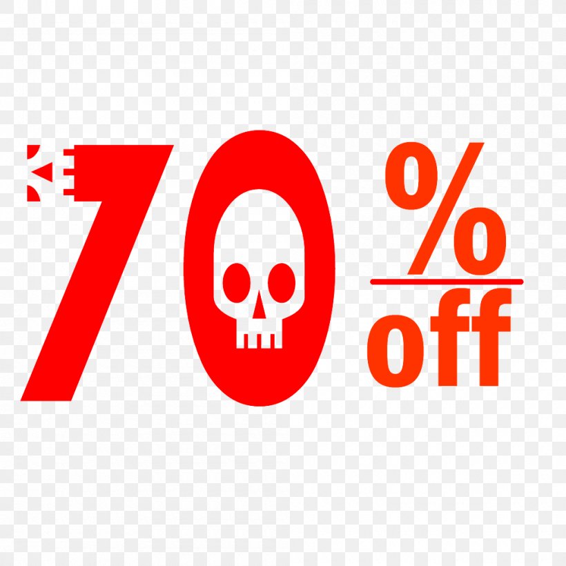 Halloween 70% Discount Tag., PNG, 1000x1000px, Logo, Area, Brand, Red, Sign Download Free