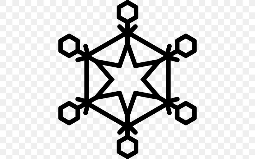 Snowflake Hexagon Clip Art, PNG, 512x512px, Snowflake, Black And White, Cold, Hexagon, Line Art Download Free