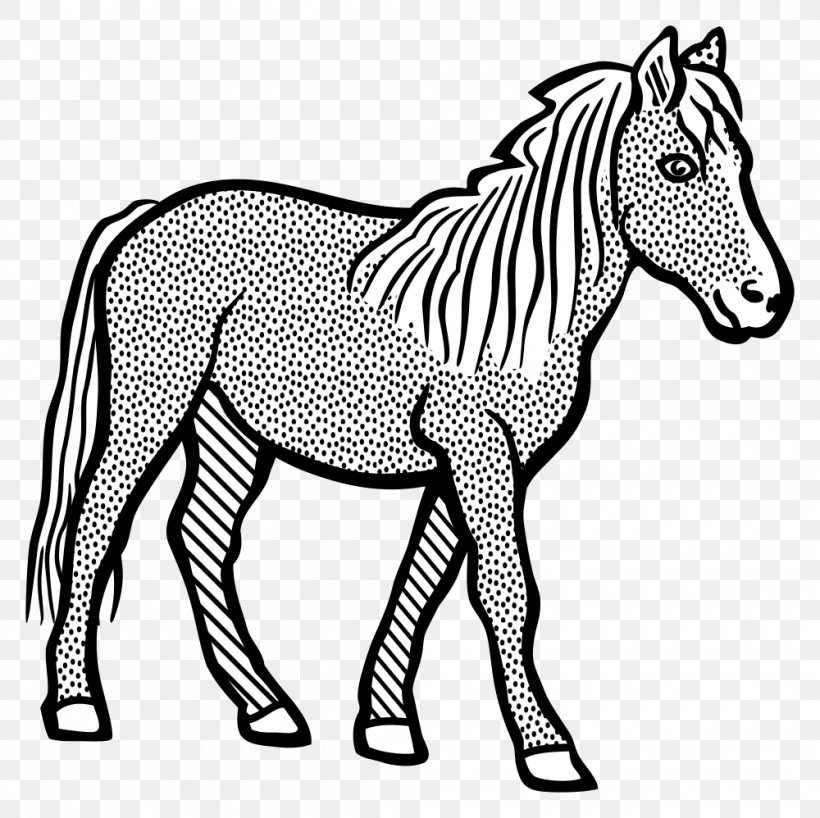 Mule Pony Ausmalbild Mustang Clip Art, PNG, 1000x998px, Mule, Animal Figure, Ausmalbild, Black And White, Bridle Download Free
