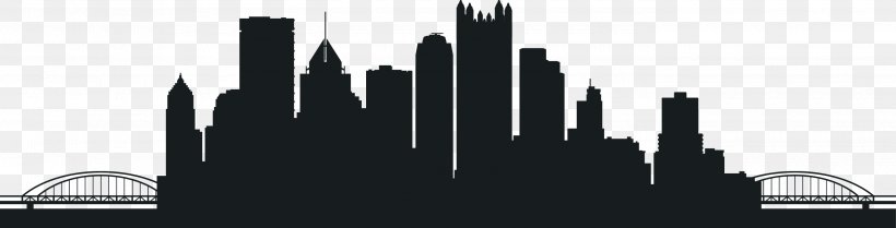 Pittsburgh Wall Decal Printing Skyline Art, PNG, 2800x714px, Pittsburgh, Art, Art Museum, Black And White, Building Download Free