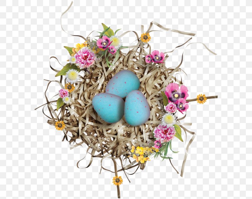 Bird Nest Easter, PNG, 600x647px, Bird, Bird Nest, Blue, Easter, Easter Egg Download Free