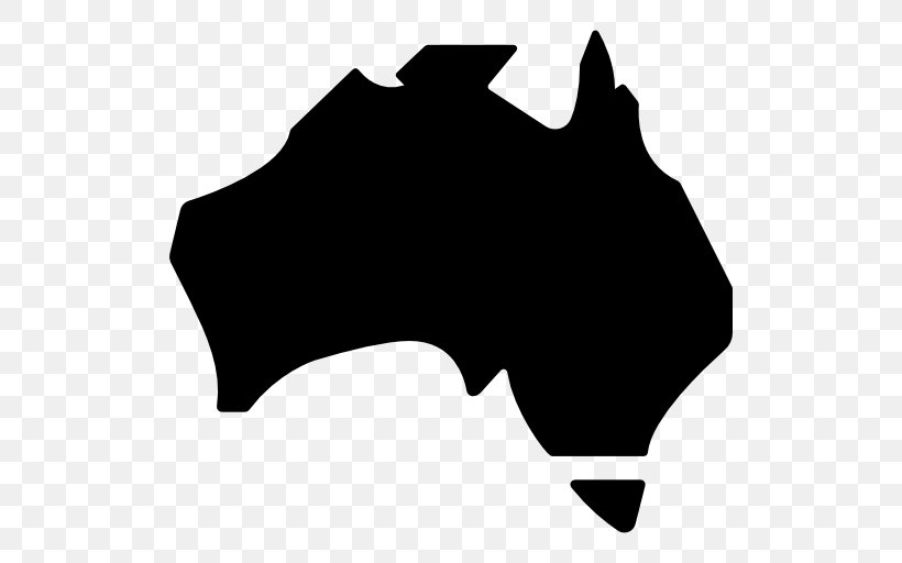 Australia Map Clip Art, PNG, 512x512px, Australia, Bat, Black, Black And White, Continent Download Free