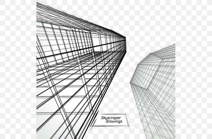Skyscraper Architectural Drawing Architecture, PNG, 537x540px, Skyscraper, Architect, Architectural Drawing, Architecture, Black And White Download Free