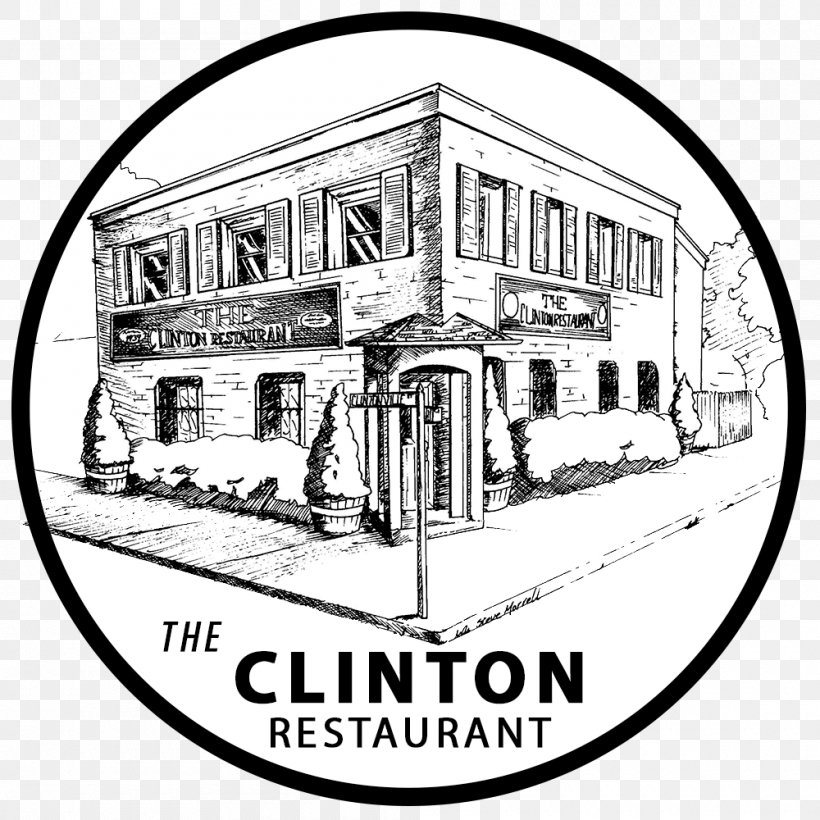 The Clinton Urban Sketchers Restaurant Drawing Sketch, PNG, 1000x1000px, Clinton, Artist, Black And White, Brand, Building Download Free