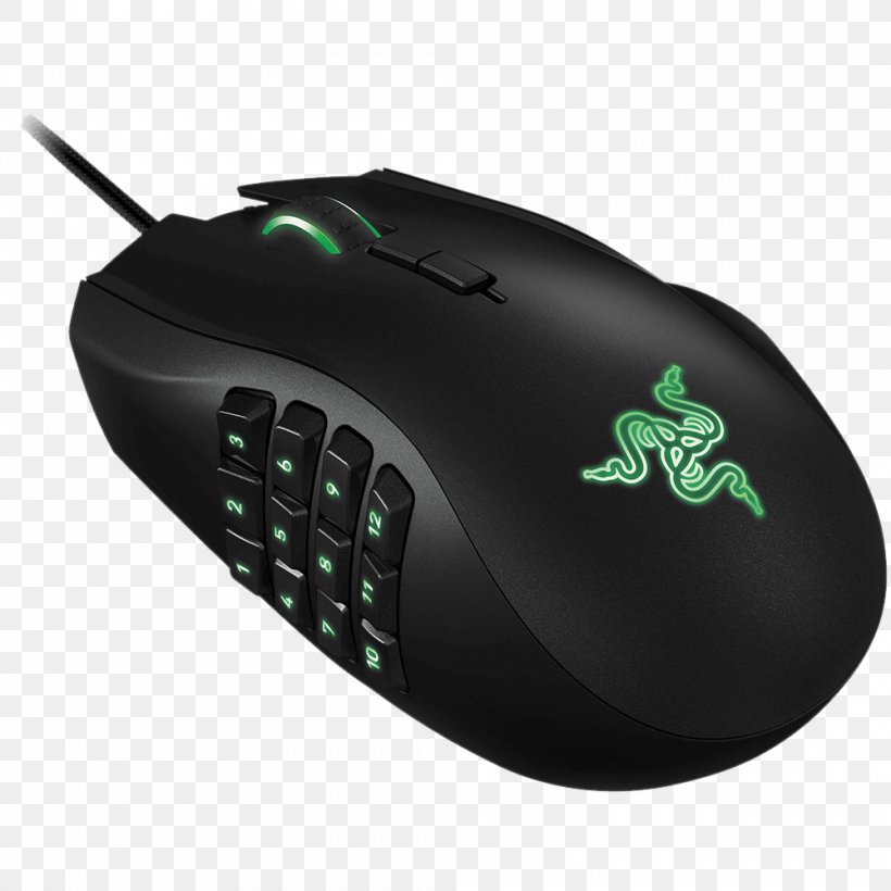 Computer Mouse Razer Naga Computer Keyboard Massively Multiplayer Online Game Razer Inc., PNG, 1000x1000px, Computer Mouse, Acanthophis, Computer Component, Computer Keyboard, Dots Per Inch Download Free