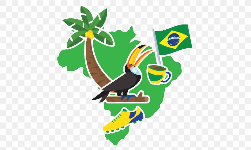 Rio De Janeiro Flag Of Brazil Illustration, PNG, 700x490px, Rio De Janeiro, Art, Banner, Beak, Bird Download Free
