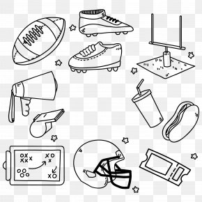 Hand-painted American Football Element Vector Material - American Football Football Helmet Euclidean Vector Football Boot PNG