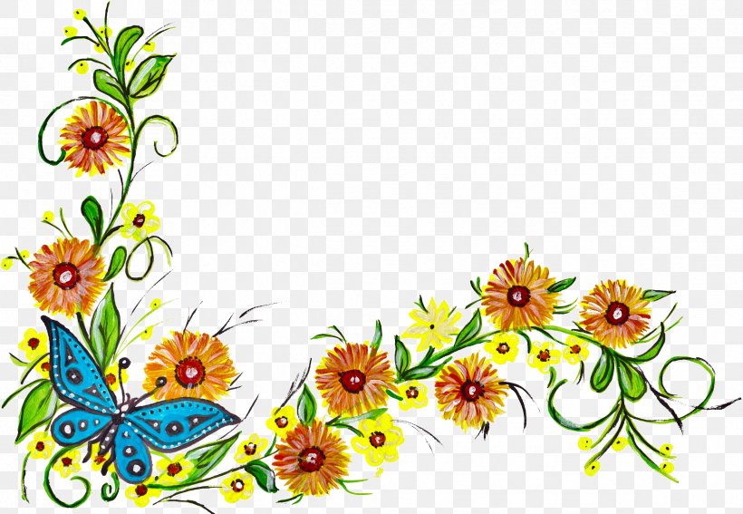 Floral Design Borders And Frames Image, PNG, 2379x1647px, Floral Design, Borders And Frames, Butterfly Frame, Cut Flowers, Flower Download Free