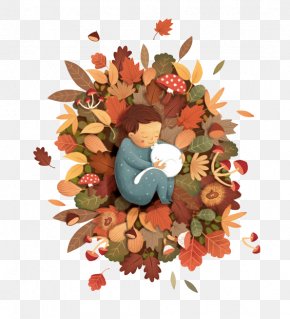 Painted Brown Autumn Leaves Children - Illustrator Painting Drawing Art Illustration PNG