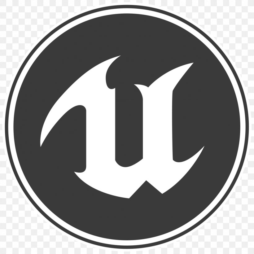 Unreal Engine 4 Game Developers Conference Unreal Tournament, PNG, 1024x1024px, Unreal, Black And White, Brand, Emblem, Epic Games Download Free