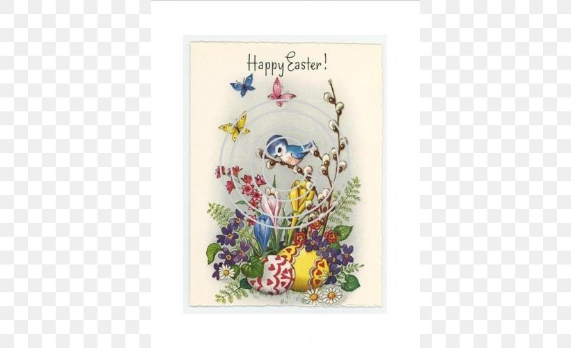 Easter Bunny Greeting & Note Cards Easter Postcard Paper, PNG, 500x500px, Easter Bunny, Art, Easter, Easter Egg, Easter Postcard Download Free