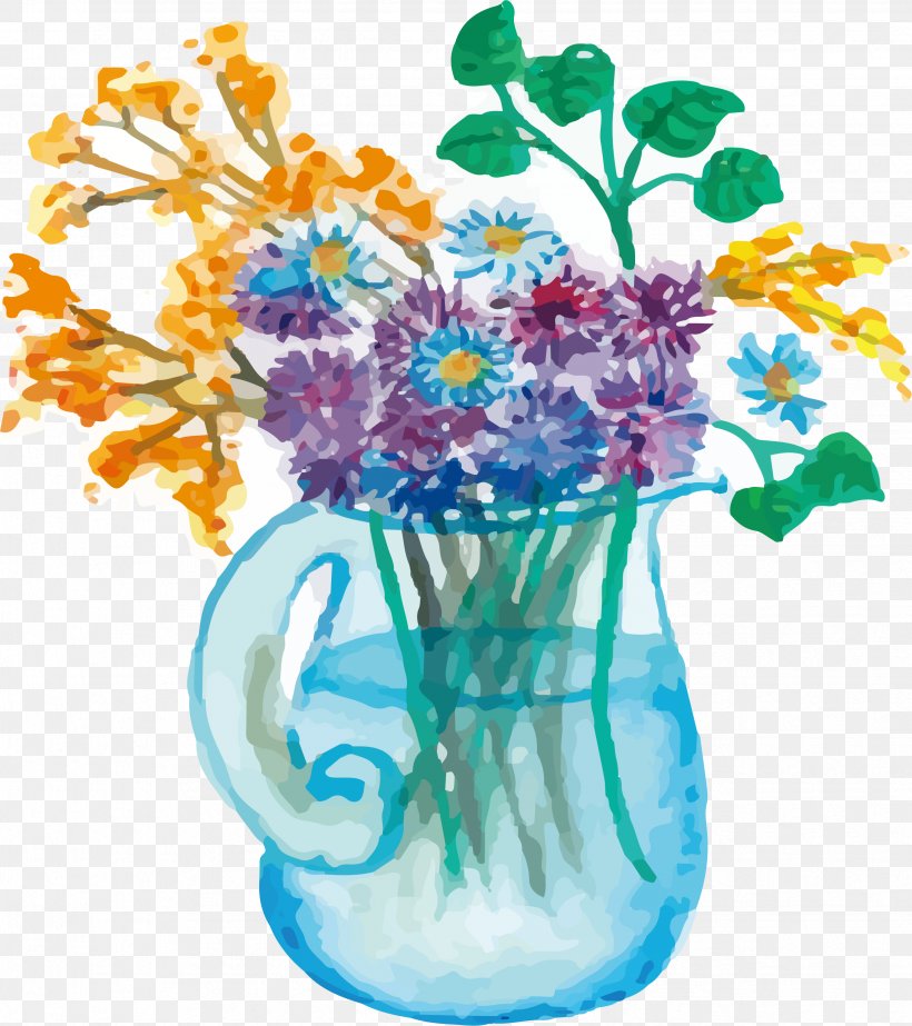 Vase Glass Watercolor Painting, PNG, 2474x2786px, Vase, Cut Flowers, Designer, Drawing, Drinkware Download Free